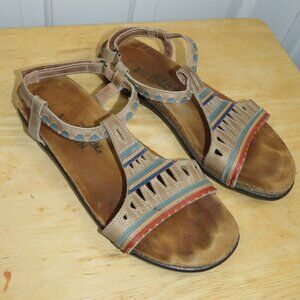 Naot Odelia Cork Combo Leather Ankle Strap Sandals Women's Sz US 7 EU 38